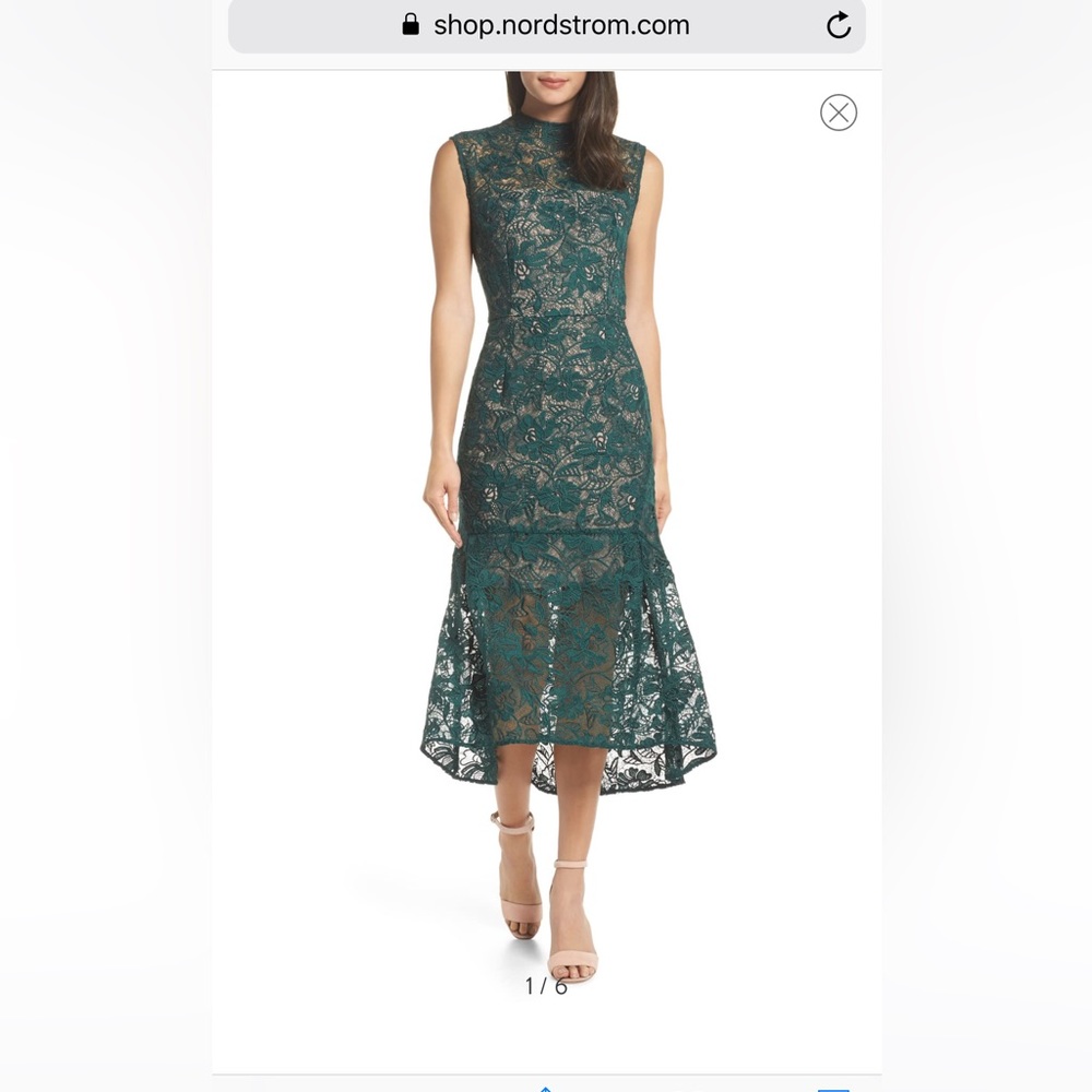 Chelsea28 High-lo/Midi fitted lace dress